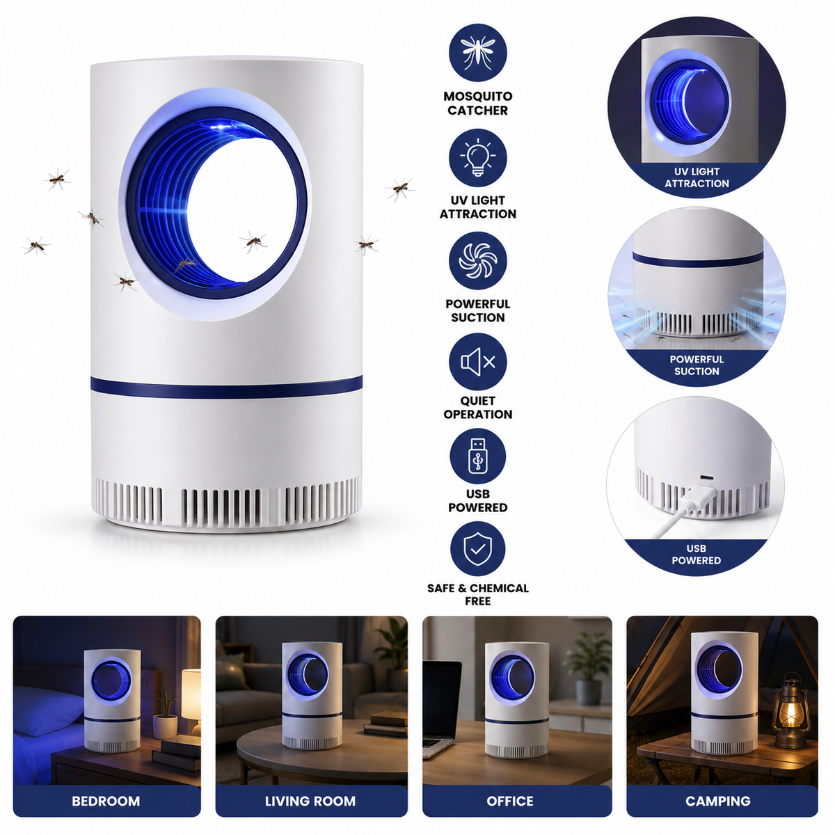 Electric Mosquito Killer Lamp – Safe & Chemical-Free Indoor Pest Control
