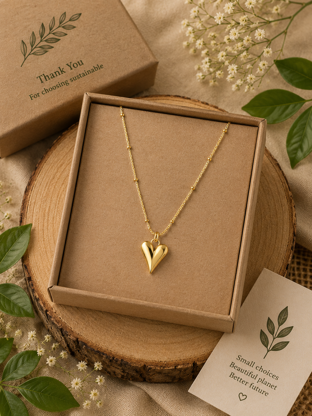 Gold Heart Pendant Necklace – Minimalist Love Charm