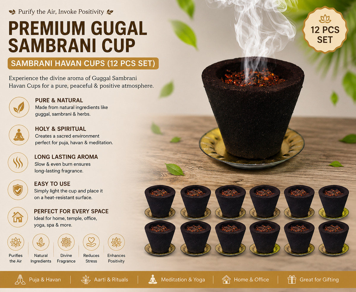 Premium Gugal Sambrani Cup Sambrani Havan Cups (12 Pcs Set)