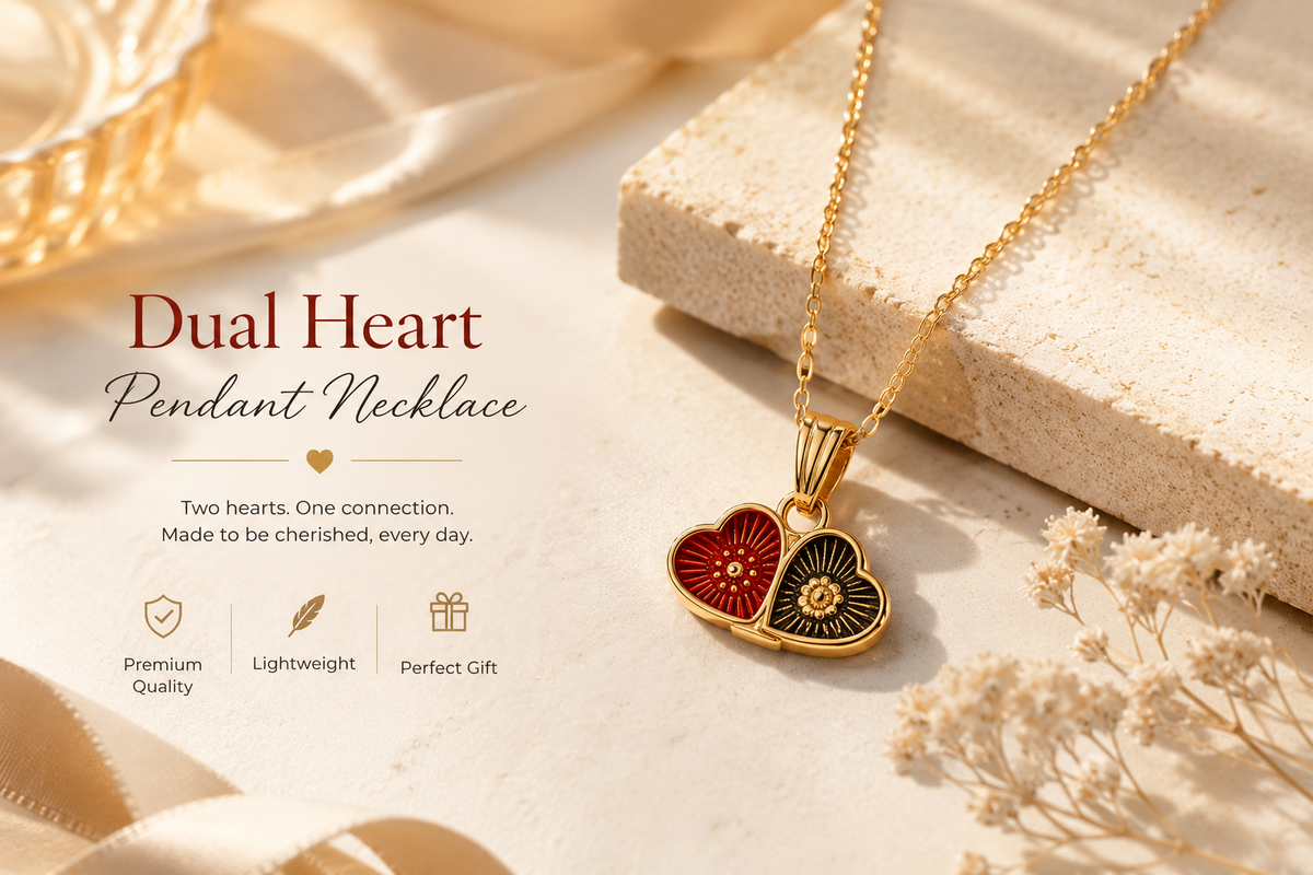 Dual Heart Pendant Necklace