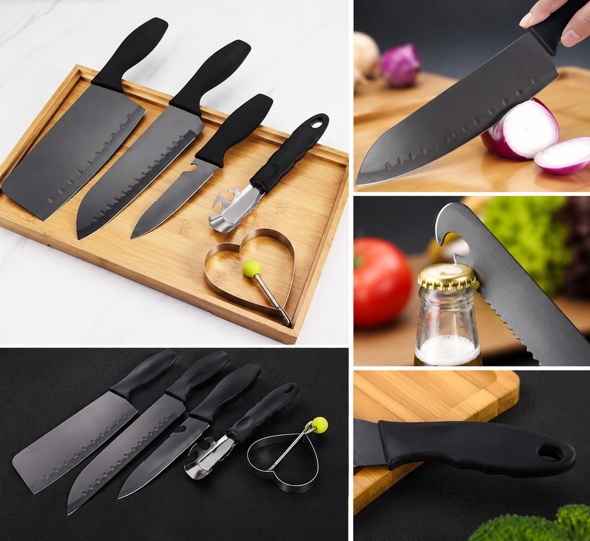 5910 5-piece Forged Kitchen Chef Cutlery Stainless Steel Knife Set Chopping Knife Chef Knife Utility Knife Butcher Knife (5pc)