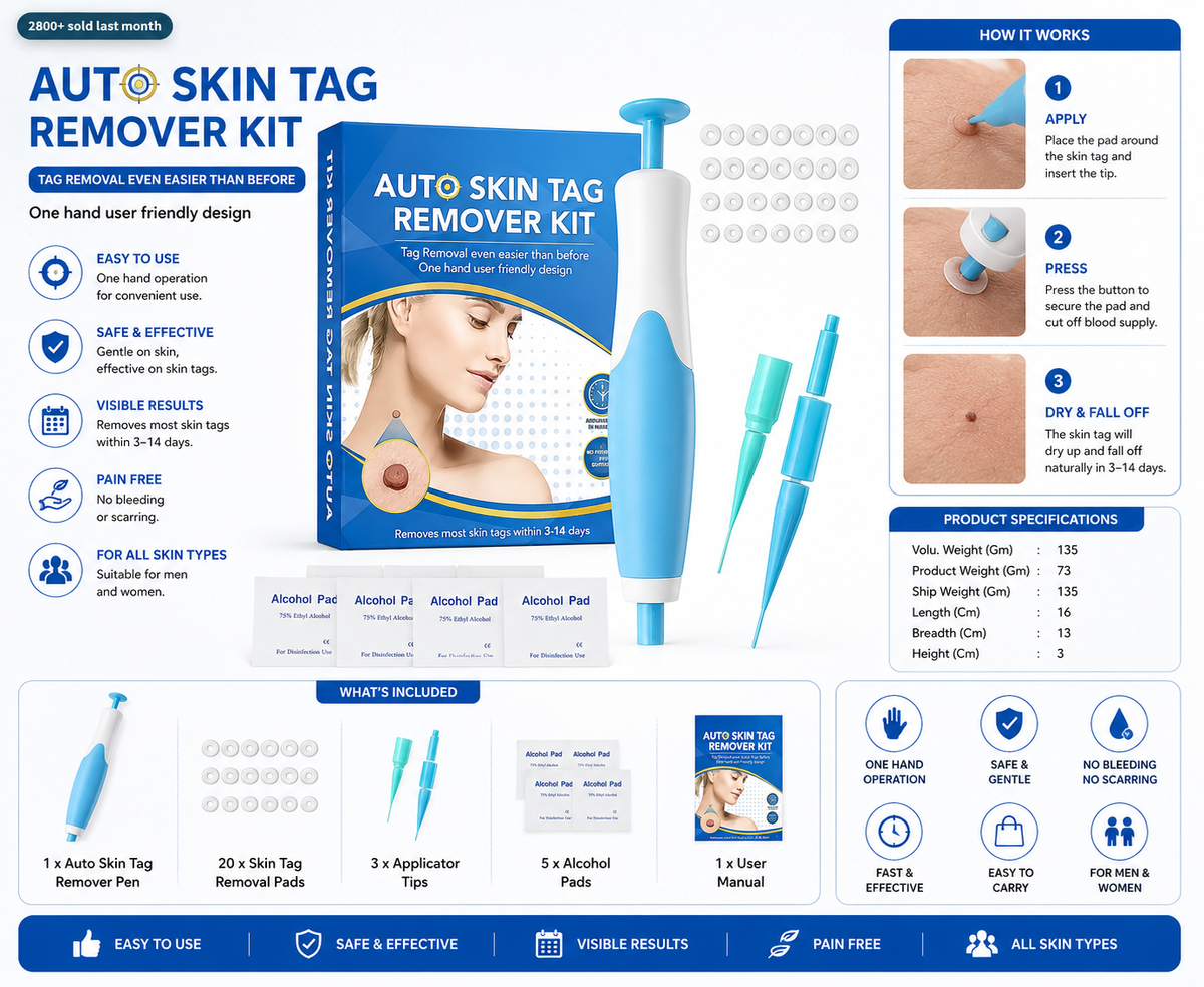 Skin Tag Remover Kit 2 in 1 for Micro to Large (2 mm - 8 mm)