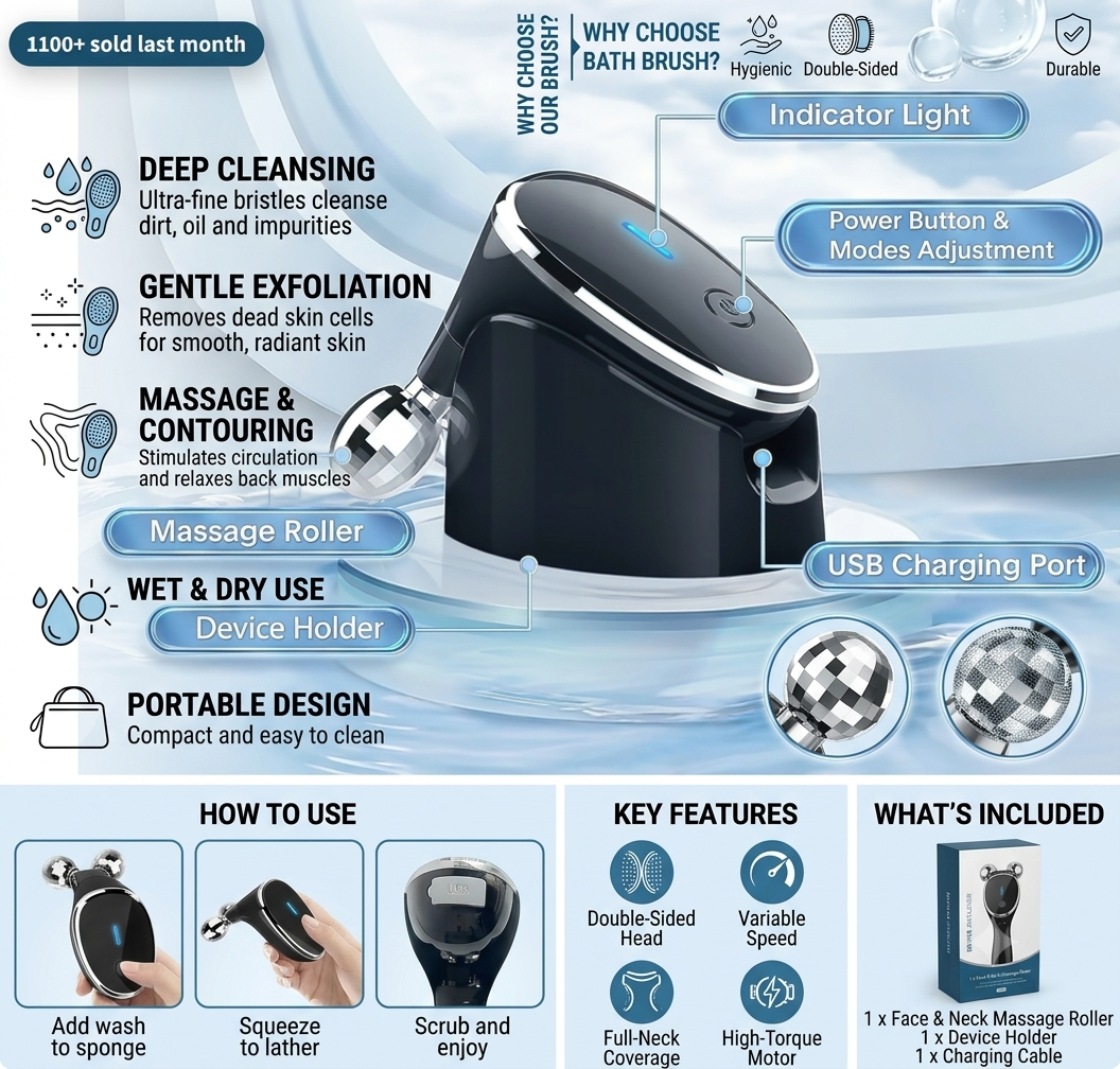 Microcurrent- Facial- Device Micro Current Face Massager Roller (1 Pc)