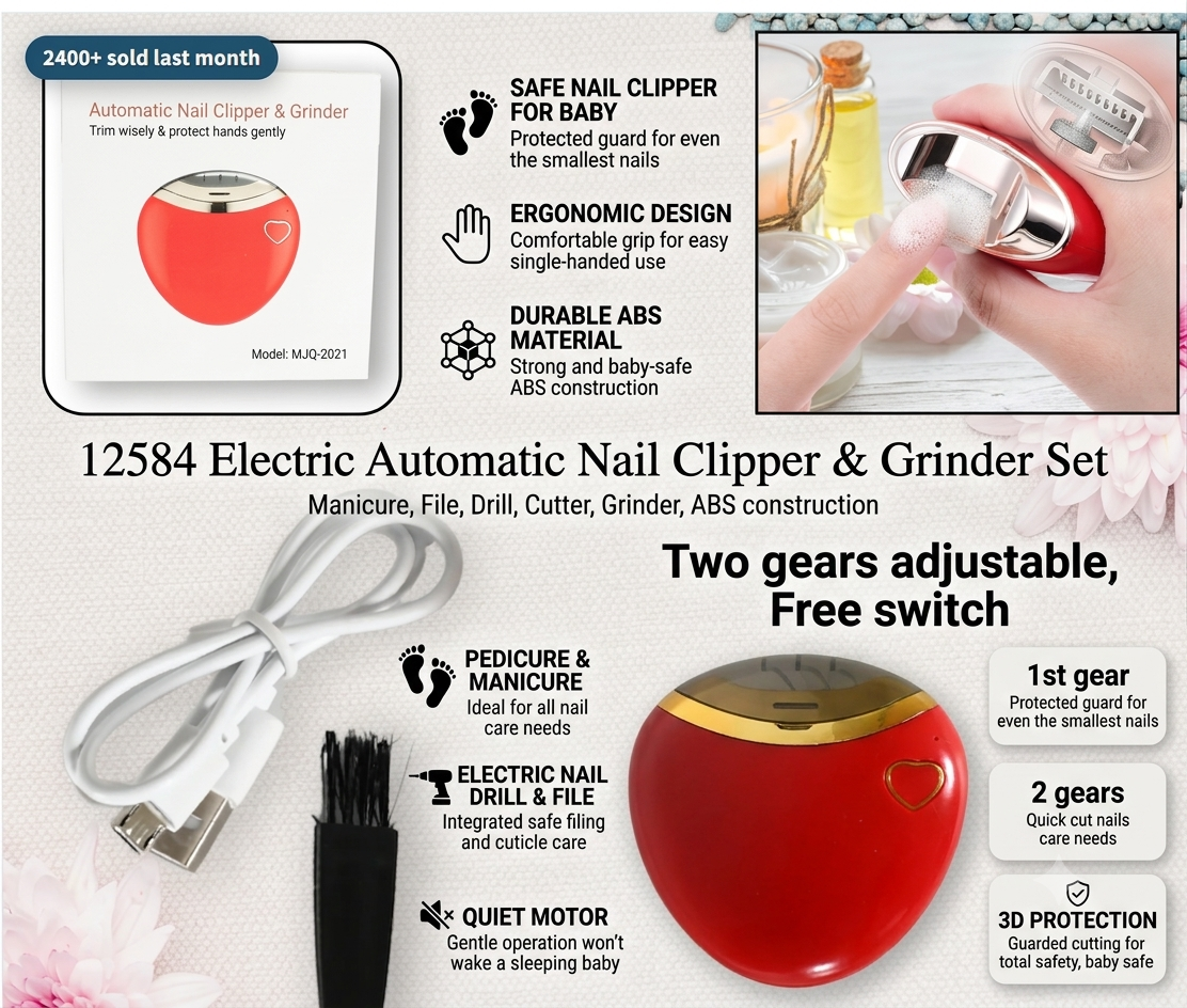 Electric Manicure Automatic Nail Electric Nail Clippers Nail File Electric Nail Drill Electric Nail Cutter Cuticle Nail Grinder Safe Nail Clipper Baby Abs Pedicure Scissors