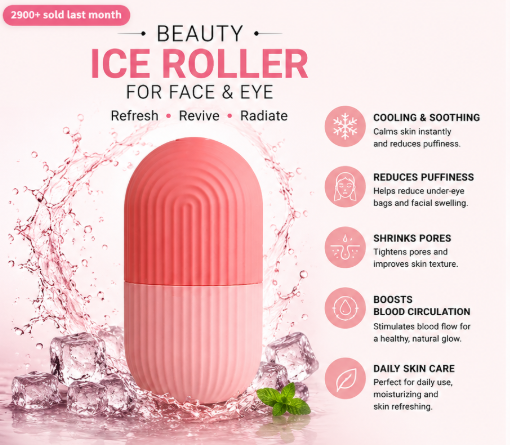 Beauty Face Massage Ice Roller for Face &amp; Eye Reusable Face Rollers Facial Roller