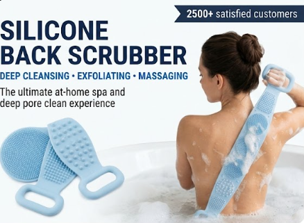 Silicone Body Scrubber Silicone Bath Body Brush (1 Pc 25 Inch)