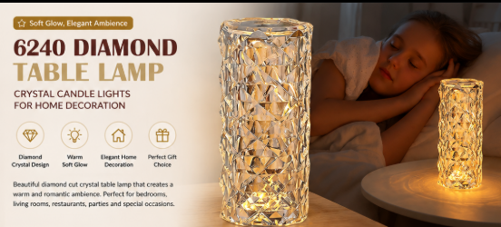 6240 Diamond Table Lamp Candles For Home Decoration Crystal Candle Lights