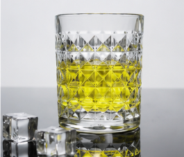 Premium 6-Piece Crystal-Style Glass Tumbler Set â€“ Textured Diamond-Cut Design Drinking Glasses for Water, Juice, Whisky & Cocktails â€“ Elegant Glassware for Home, Bar & Kitchen (6 Pc / 210 ML)