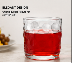 Magic Glass Clear Glass Bubble Water Juice Glasses (6 Pcs Set)