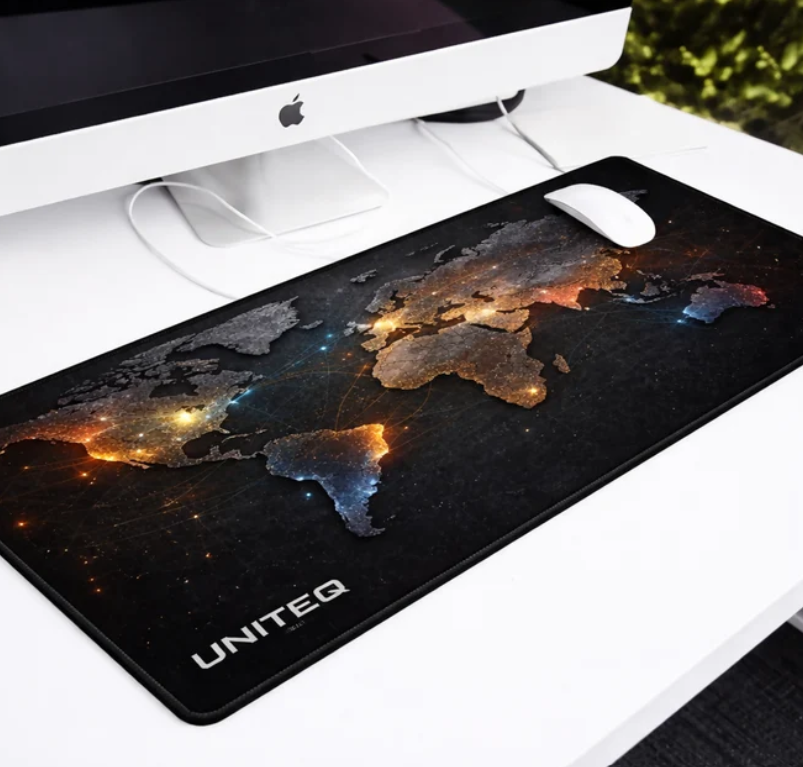 World Map Extended Mouse Pad – Large Waterproof Desk Mat for Gaming & Office